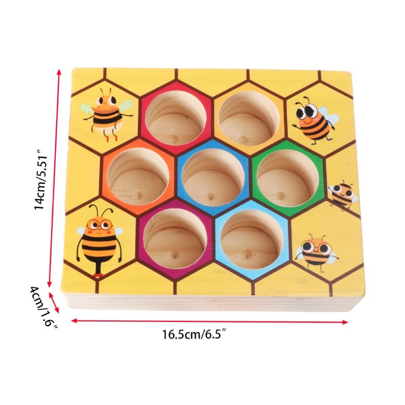 Jeu assorti abeille et ruche, jouet éducatif pour bébé, apprentissage sensoriel des couleurs