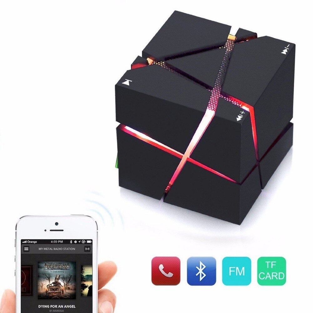 Wireless Portable HIFI Square speaker LED Cube Stereo Speakers Super Bass Sound Speakers Bluetooth Caixa De Som Bluetooth