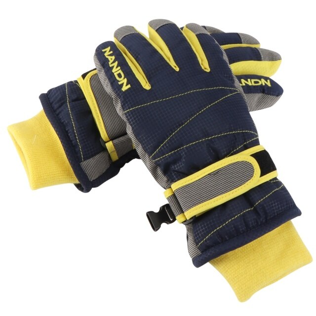 Cold Weather Super Warm Winter Snow Skiing Windproof Waterproof with Long Cuff for Snowboarding Riding (Blu: Blue