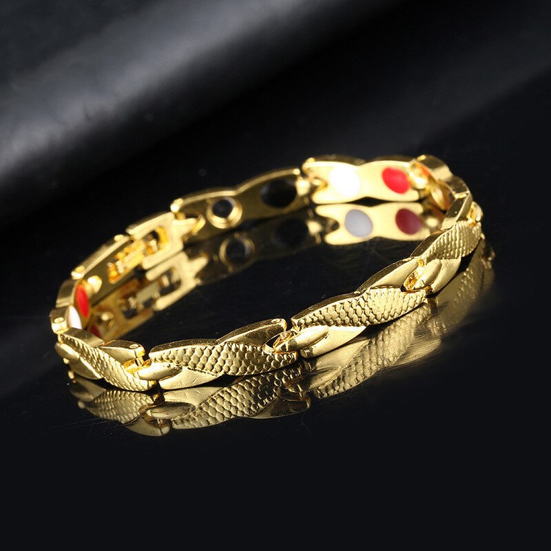 Verdrehten Drachen Magnetische Therapie Paar Armbinde Abnehmbarer Frauen Männer Armreif Abnehmen Therapie Armbinde Gesundheit Pflege Schmuck NEUE: Gold