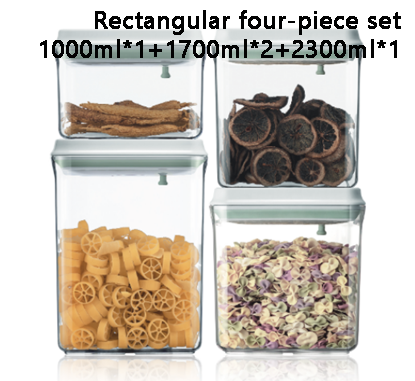 Airtight Food Storage Containers with One Key Press to Seal Lids Waterproof and stackable Suitable for storing flour, nuts, etc.