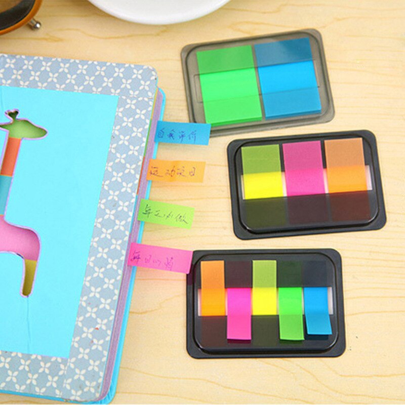 3 styles Fluorescence Self Adhesive Memo Pad Sticky Notes Bookmark Marker Memo Sticker Paper Student office Supplies