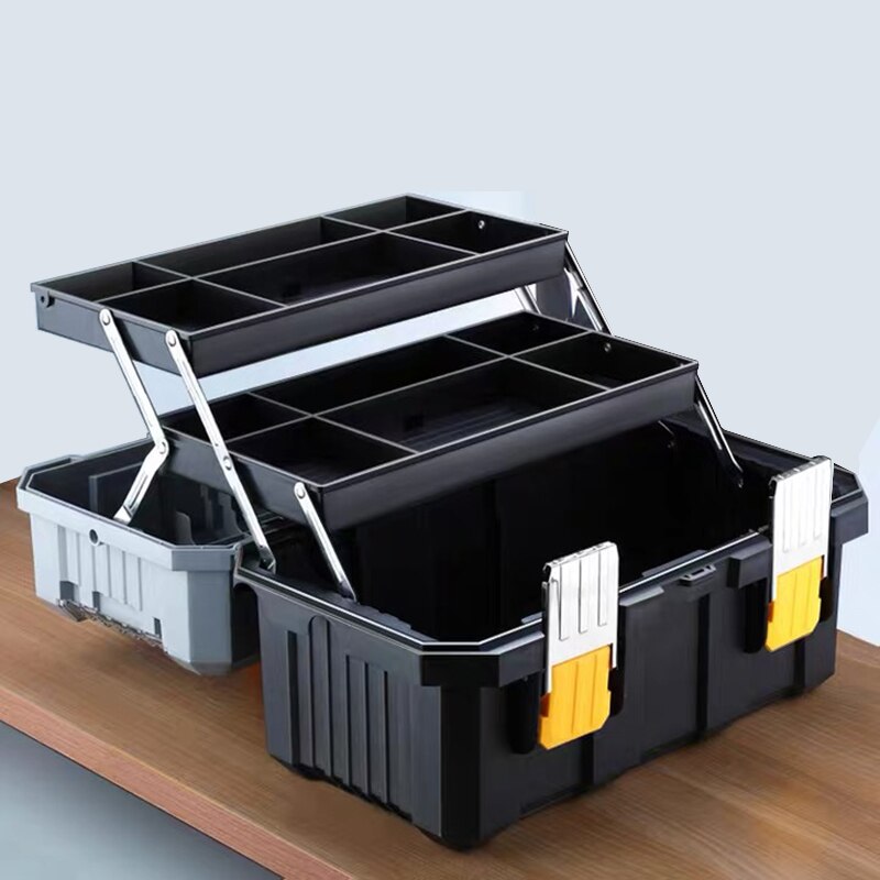 Household maintenance tools portable electrician box multi-function three-layer folding hardware tool box car storage box