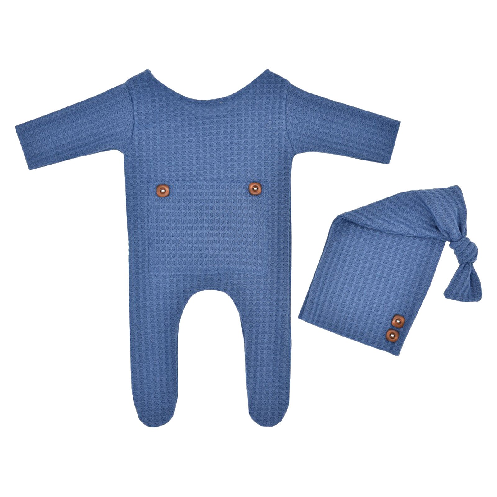 Accesorios de fotografía para bebé, trajes de sesión de fotos para niño y niña, mono de punto Adorable para , aplicable a edad de 0 a 2 meses: Blue