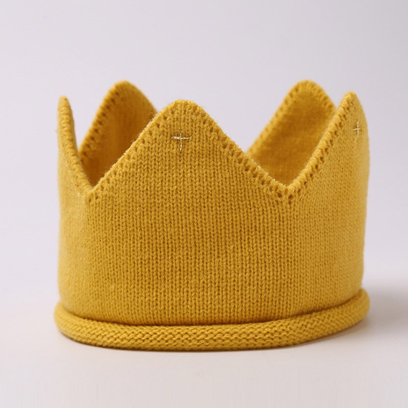 Knit Kroon Baby Hoofdband Baby Baby Tulband Hoofdbanden Voor Meisjes Kids Peuter Prinses Haarband Haarband Baby Haar Accessoires: style2 yellow