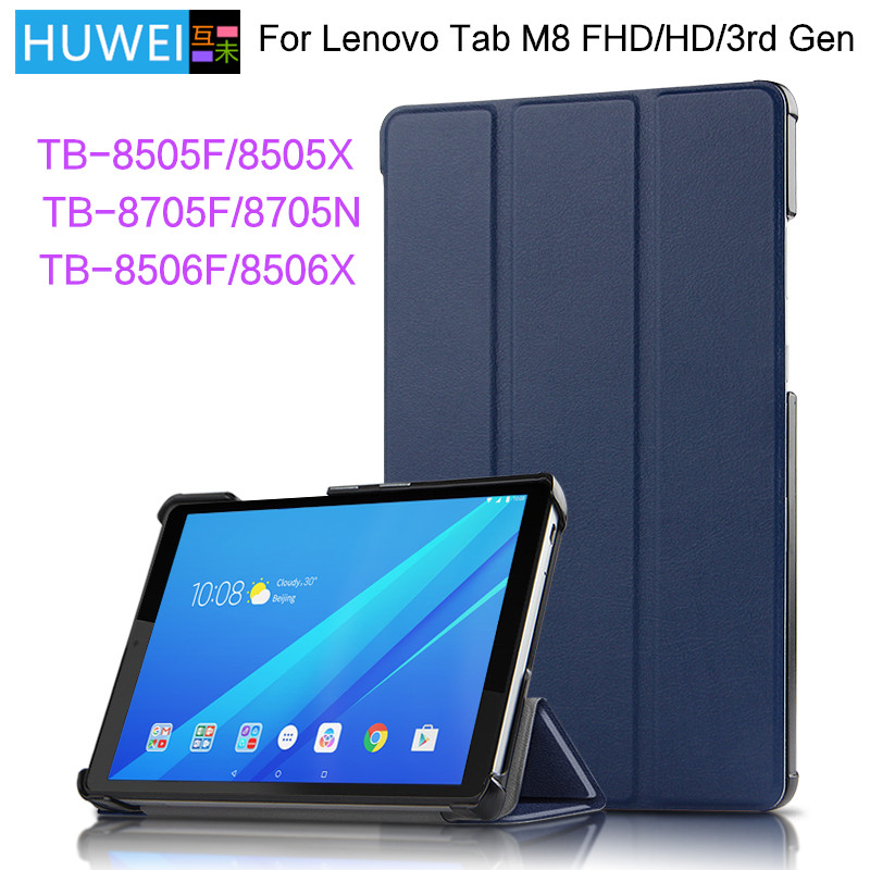 HUWEI Case Voor Lenovo Tab M8 3e Gen FHD HD TB 8505F TB-8505X 8506F 8705F Cover PU Leather Stand Case voor Lenovo Tab M8 Tablet