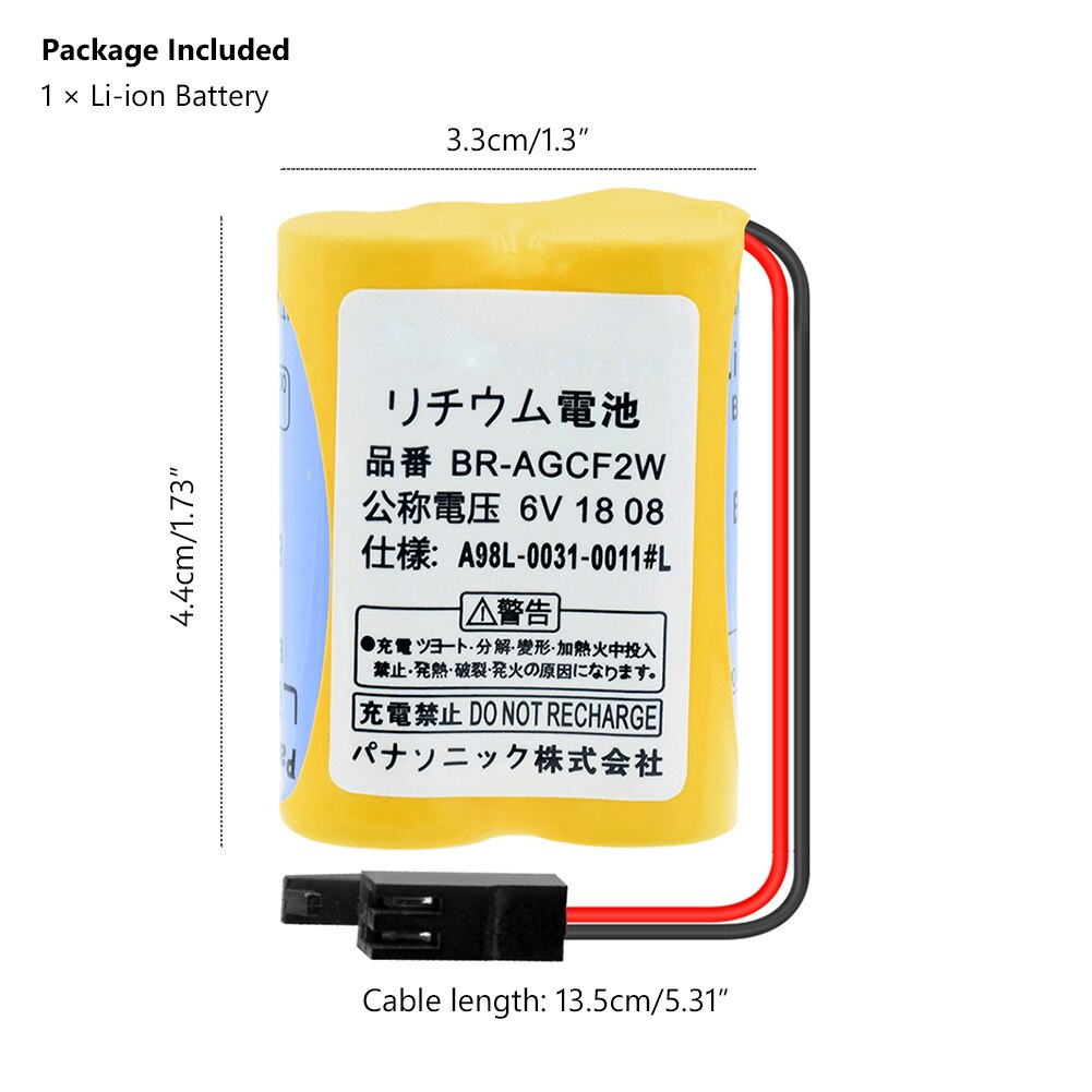 Lithium Battery OEM For GE Fanuc A98L-0031-0025 6V 4400mAh