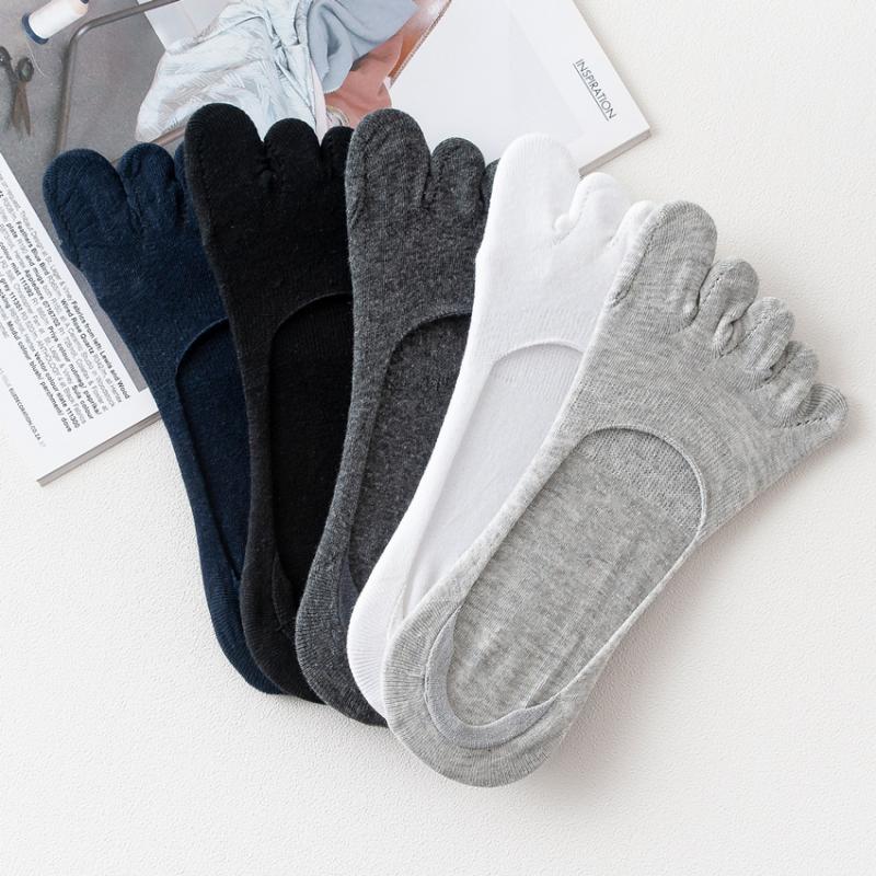 1Pairs Mens Cotton Sport Socks Toe Five Finger Socks Outdoor Cycling Running basketball Breathable Low Cut Boat Non-slip Socks