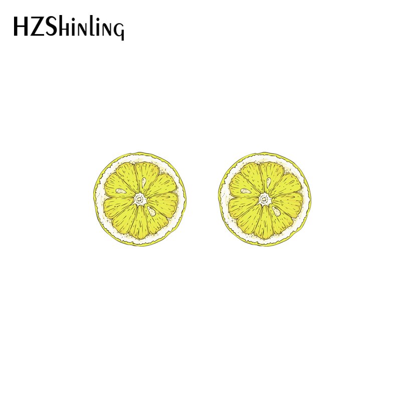 Pendientes de resina acrílica de limones, joyería hecha a mano, para niña, novedad de: 6