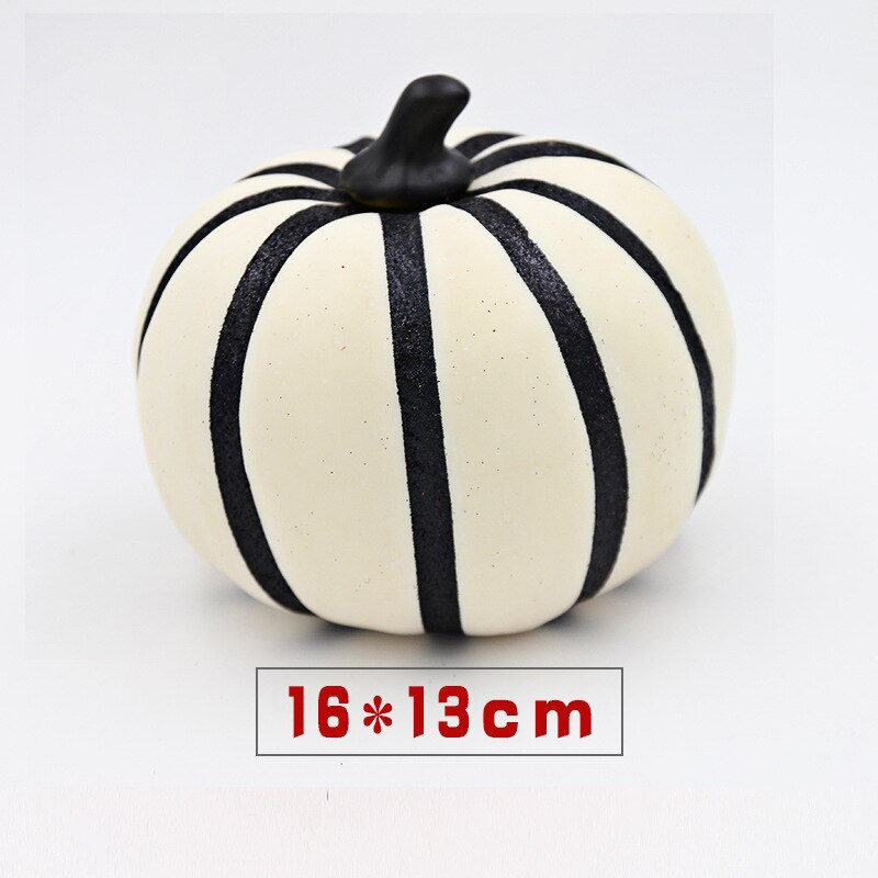 Decoraciones de calabaza blanca, calabaza de Halloween, espuma de plástico, verduras artificiales, 6 pulgadas, negro, naranja, DEC567: pumpkin1