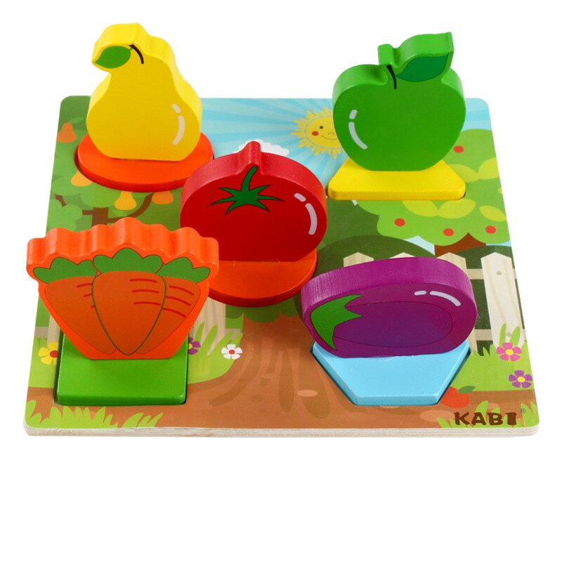 3D Wooden Animal Traffic Puzzle - Hand Grasp Board - Educational Toy for Toddlers Boys Girls: Blue