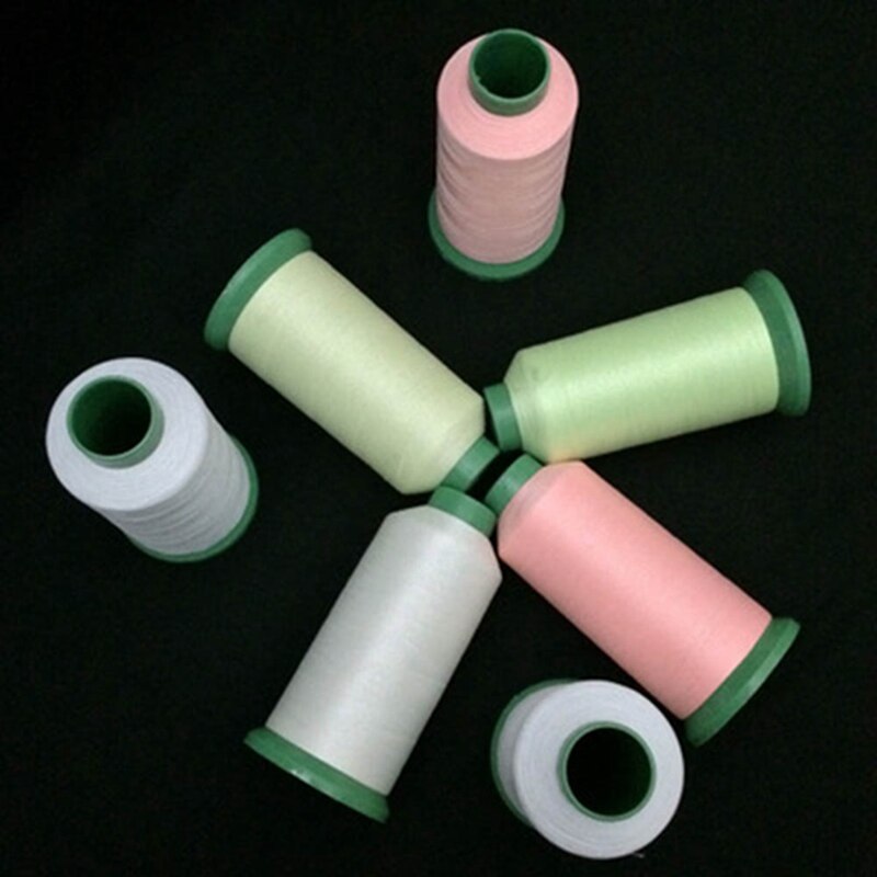 7 cores 1000 jardas carretel brilho luminoso no escuro máquina diy bordado linha de costura