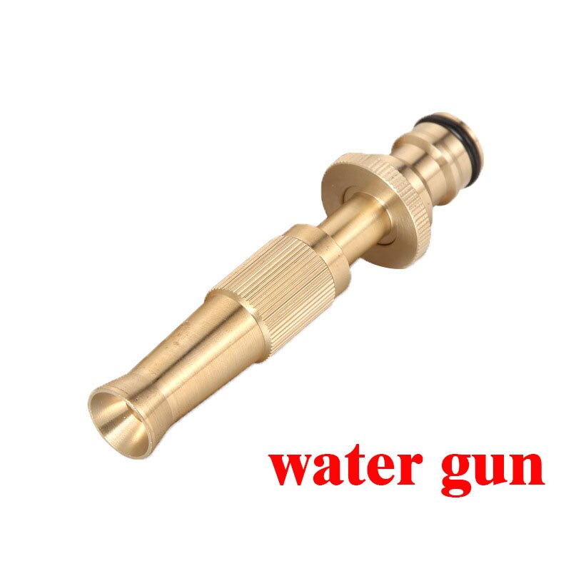 Brass High Pressure Hose Nozzle Squirt Water Gun Direct Spray Sprinkler Quick Connector for Home Garden Watering Car Wash Gun: water gun-1pc