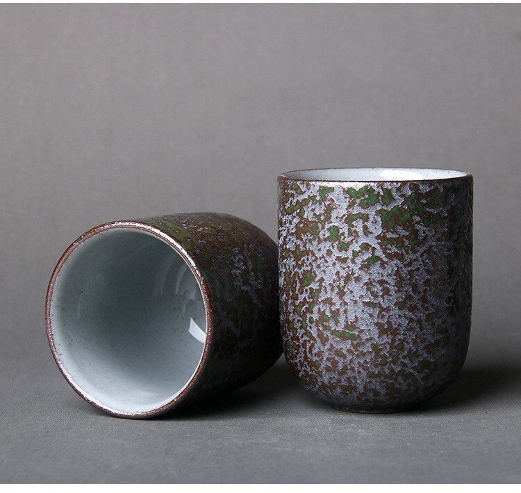 Large Ceramic Tea Cup Teaware Kung Fu Tea Set Cup Japanese Style Tableware Hotel Porcelain Teacup: C green