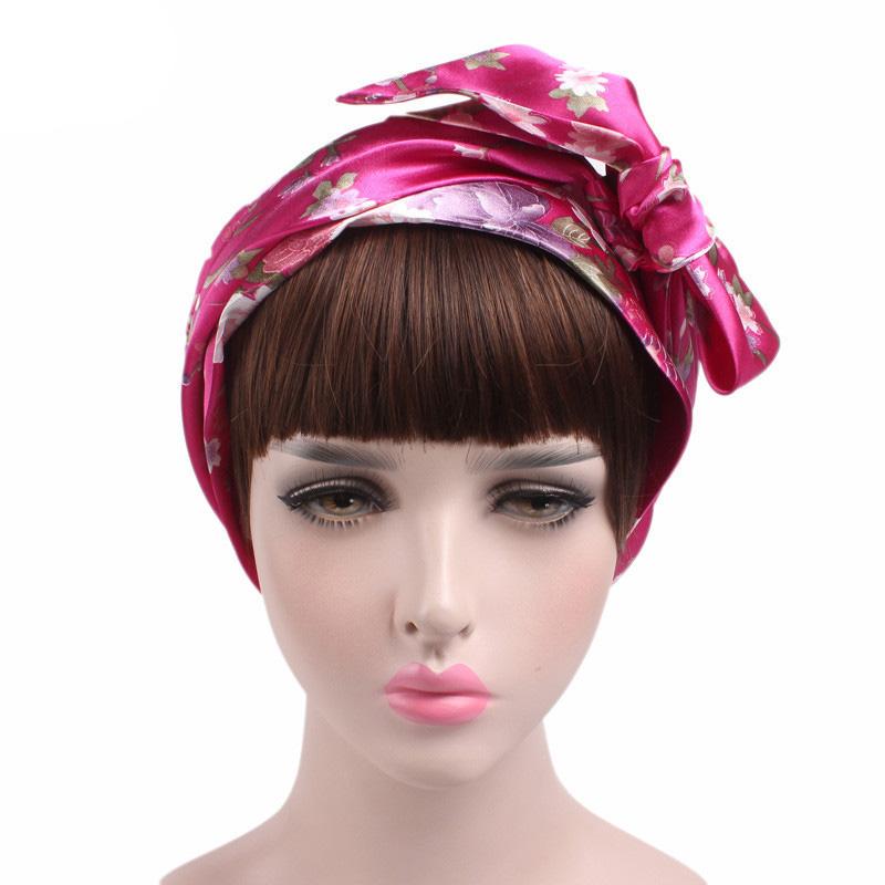 Pañuelo Floral para la cabeza para mujer, turbante elástico musulmán, gorros de pirata islámico, gorro elástico para dormir, Hijabs para mujer, 1 unidad