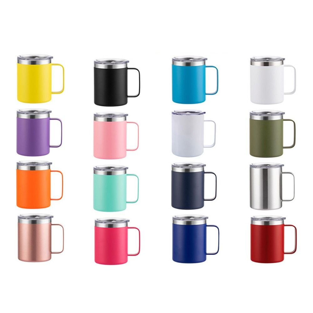 Bouteille d'eau isolée en acier inoxydable, Double couche, Mini tasse sous vide 12oz/14oz, tasse à café antidérapante et anti-fuite, pour le bureau et l'école