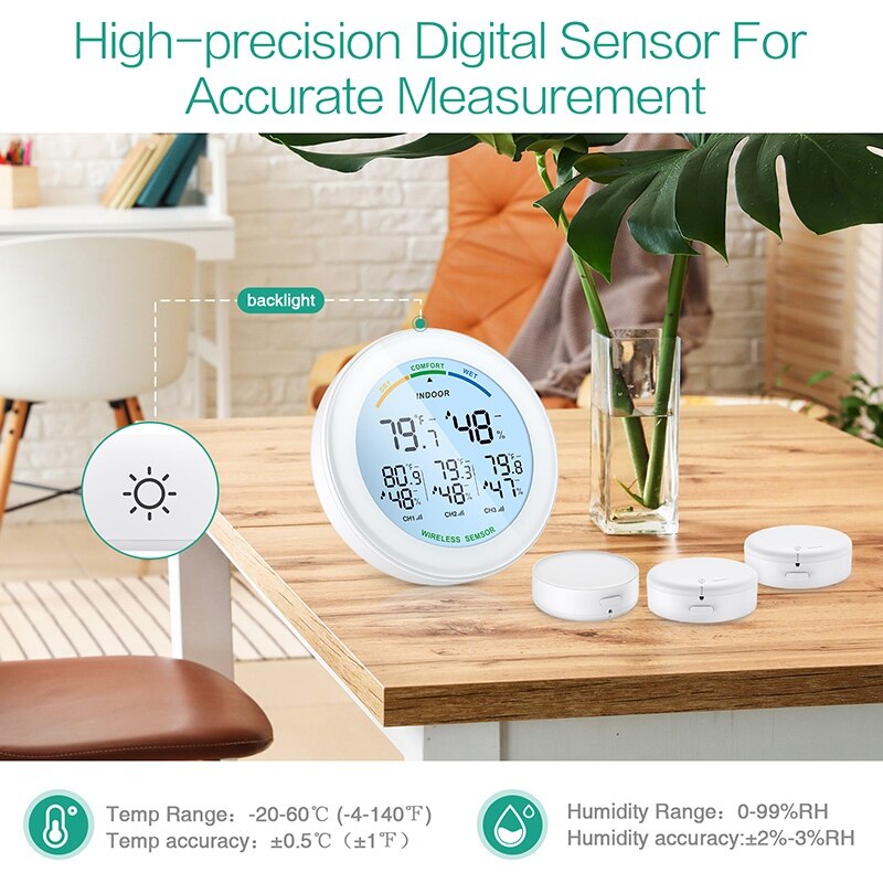 Wireless Thermometer LCD Display Indoor Outdoor Sensor Temperature Sensor Indoor Digital Hygrometer Thermometer