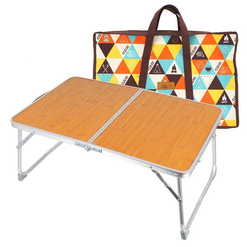 Mini Folding Table Outdoor Camping Bamboo Board Table Portable Portable Picnic Barbecue Small Size Table Bed Computer Table