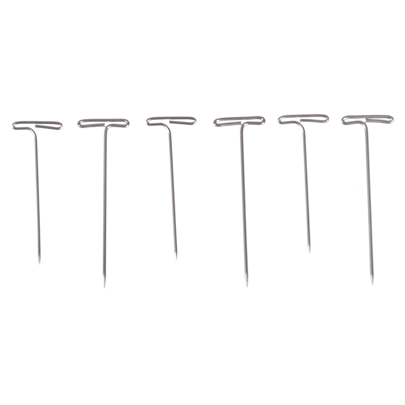 Alfileres en T para sujetar pelucas, extensor de pelo, bloqueo de hacer peluca, tejer, modelar y manualidades, 2 tamaños, 50 Uds.