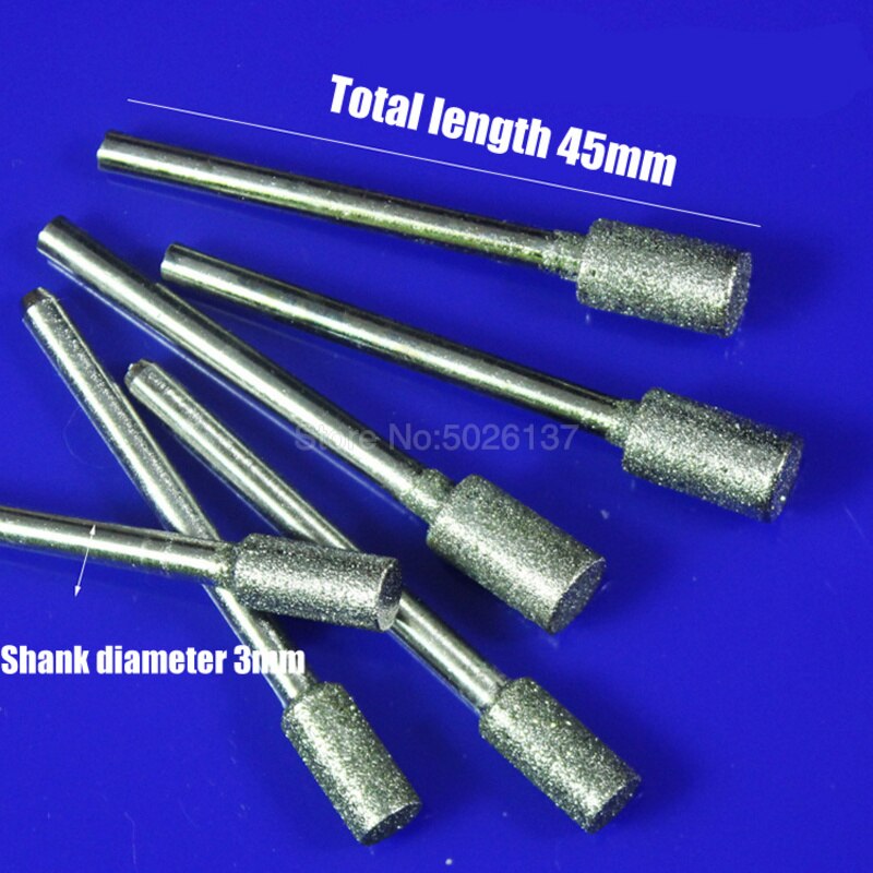 1Pcs 120-Grit Diameter Cylindrical Graphite Polished Diamond Grinding Needle Carving Sintered Mounted Head Stone Engraving Tool