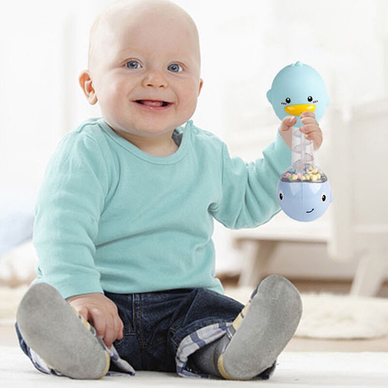 Eend Plezier Grijpen Zand Hamer Hand Rammelaar Speelgoed 6-12 Maanden Baby Speelgoed EEN Cadeau Voor EEN Pasgeboren blauw/roze Kleur