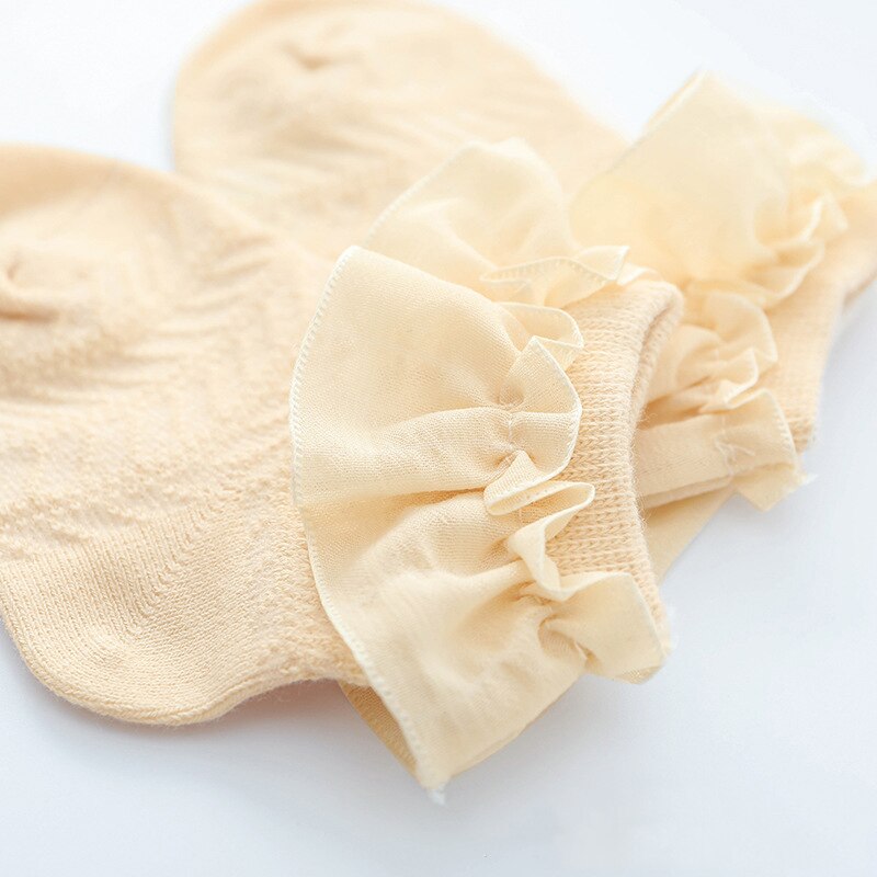 Cute Baby Girl Socks Summer Breathable Lace Kids Socks Soft Cotton Princess Infant Toddler Short Socks Sokken Skarpetki