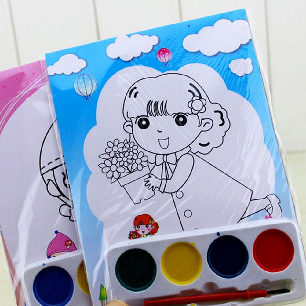 4 Colors DIY Watercolor Painting Set Children Drawing Toy Kids Educational Toy Doodle Art Kids