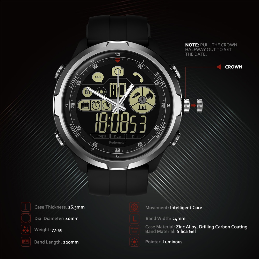 Neue Zeblaze VIBE 4 hybrid Flaggschiff Robuste Smartwatch 50M Wasserdicht 33-monat bereithalten Zeit 24h Alle- nasser Überwachung Clever Uhr