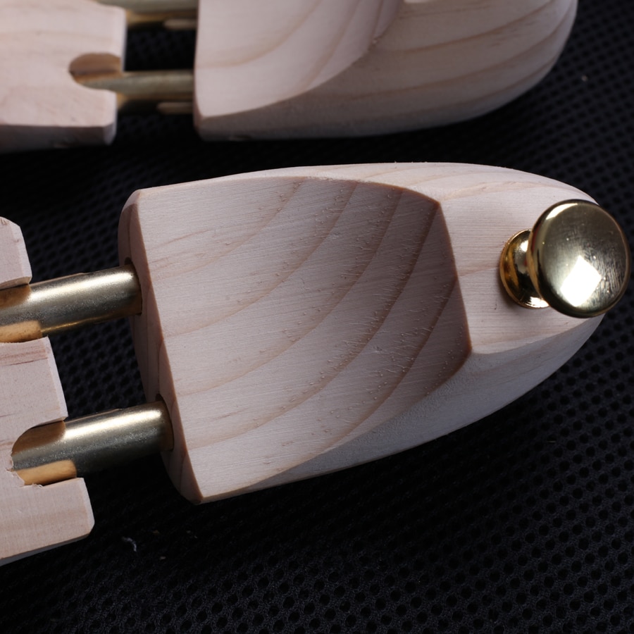 Men's Pine Wood Shoe Trees Metal Knob Adjustable Length and Width Shoe's Care