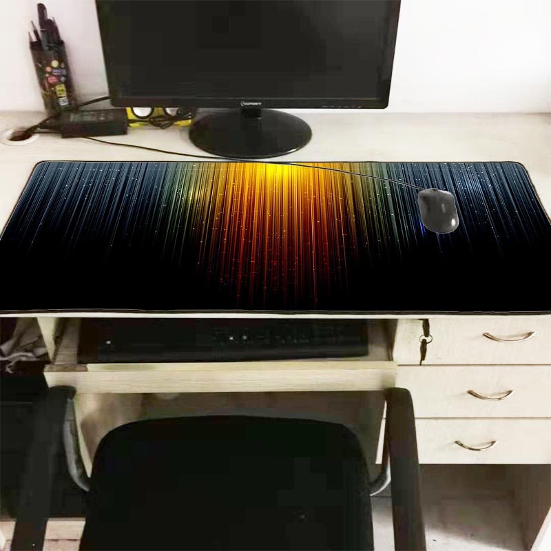 Mairuve mouse pad gaming, mousepad com fecho para mouse, linha preta 600x300 900x400mm acessório do computador do jogo gamer