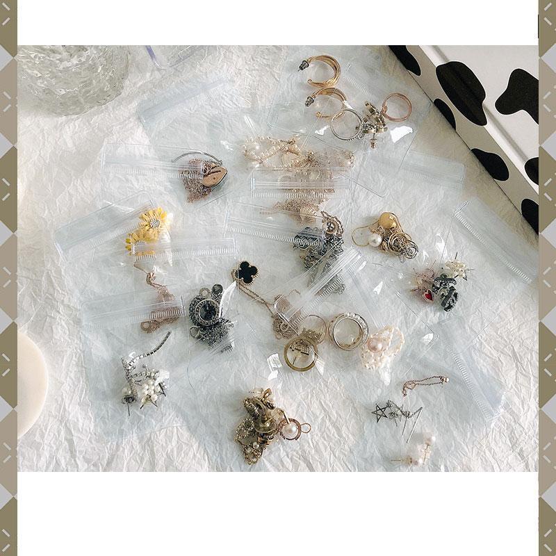 Bolsa de plástico con cierre hermético para joyería, bolsa sellada transparente para guardar joyas, pequeño, antioxidante, 10/30/50 unidades: 10 bags