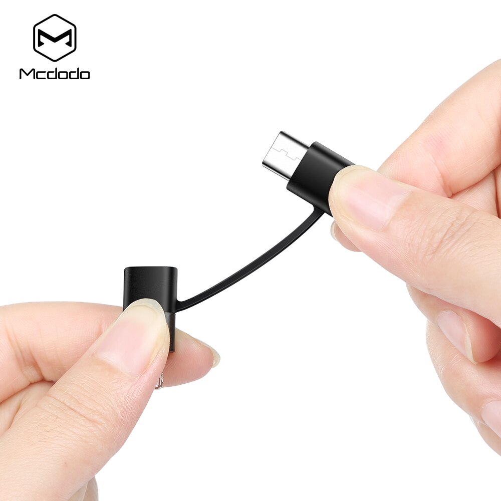 Mcdodo usb-ladekabel 2 i 1 type-c + lynrask ladekabel til iphone-deksler samsung huawei xiaomi