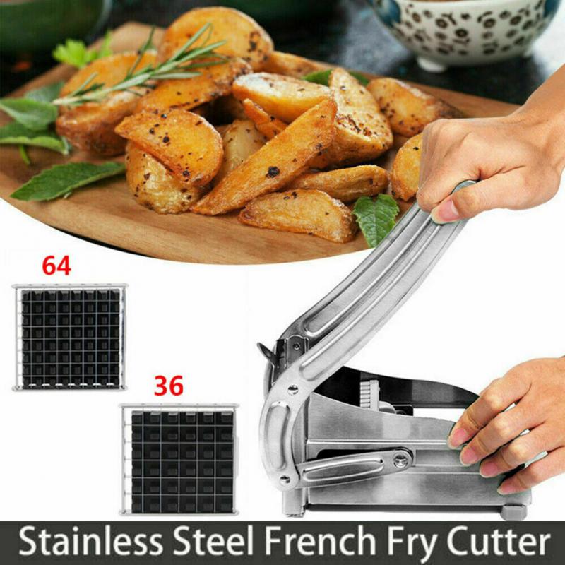 Edelstahl Französisch Frites Schneider Kartoffel Chips Streifen Schneiden Maschine Maker Slicer Chopper Dicer Home Küche Esszimmer Gadgets