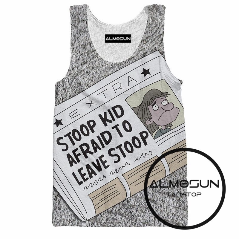 ALMOSUN Bukken Kid 3D Over Print Tank Tops Zomer mouwloze Hipster Hiphop Casual Street Wear Top Tee voor Mannen