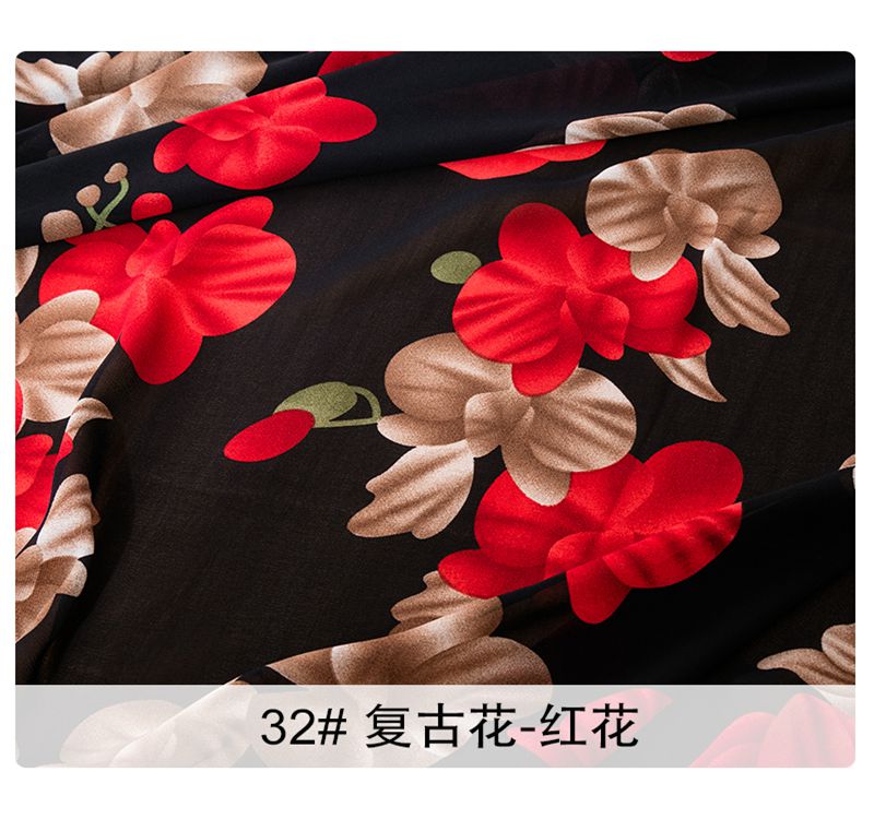 0.5 metros tecido chiffon floral barato ver embora tecido de impressão para vestuário e diy chiffon vintage