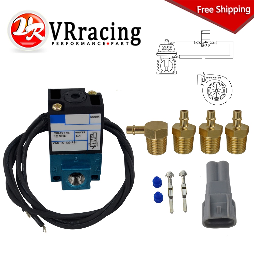 VR ECU 3 Port Electronic Turbo Boost Control Solenoid Valve 12V 120PSI 5.4WATTS