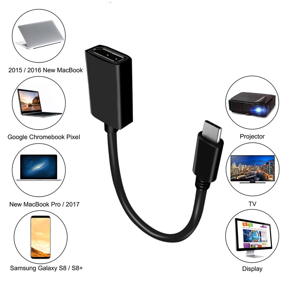 Usb C Naar Dp Adapter 4K @ 60Hz, Usb Type C Naar Displayport Converter, compatibel Met Oculus Rift S, Macbook Pro , Xps 15, Ipad