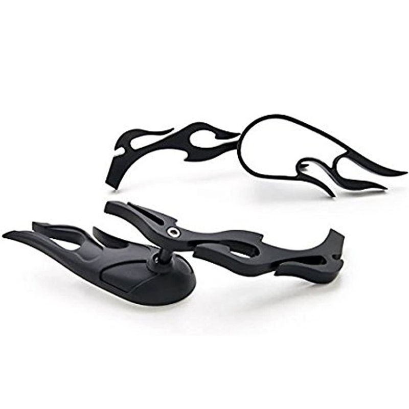 Universele chromen custom achteruitkijkspiegels met vlammenmotief voor kawasaki, honda, suzuki, ducati, bmw vt en vtx street motoren.