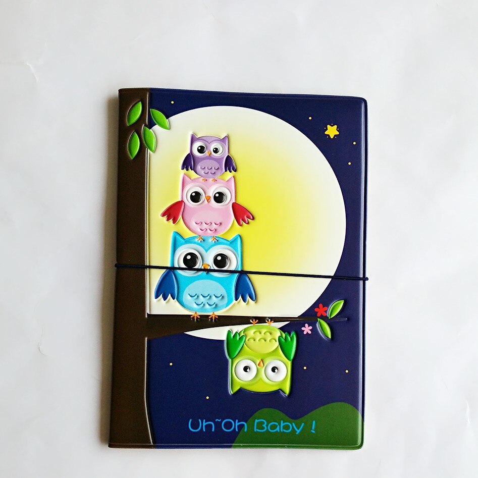 Cartoon Owl Passport Holder ID Card Holder 3D PVC Leather Business Card Bag Passport Cover 14*9.6CM