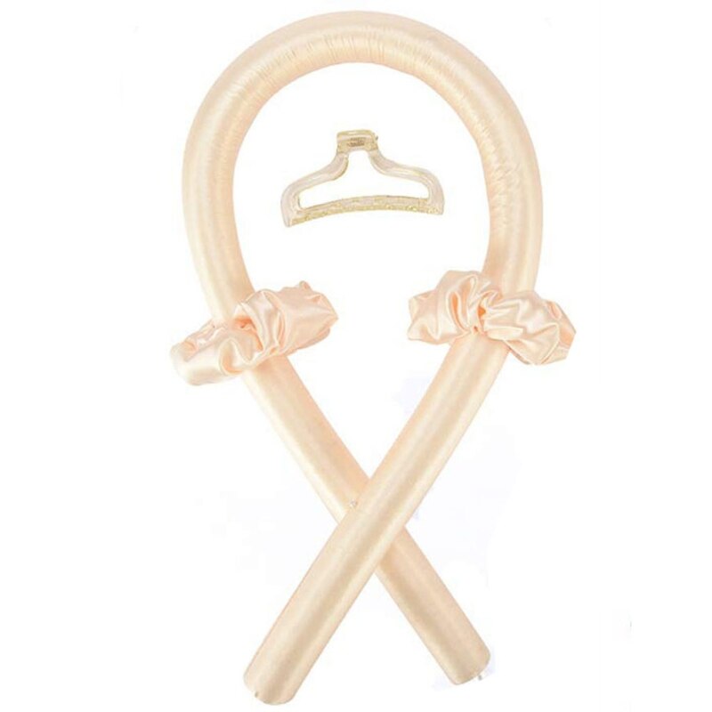 Heatless Curling Rod Headband,No Heat Curls Silk Ribbon Hair Rollers Sleeping Soft Headband Wave Formers Hair Curlers: Yellow-2