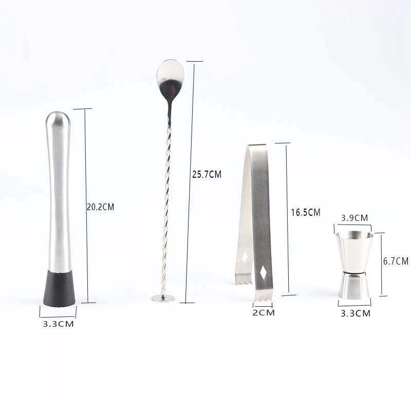11-Piece Cocktail Shaker Bar Set Stainless Steel Bartender Kit Mixer Drink Bartender Browser Kit Bars Set Tool Accessories Tools