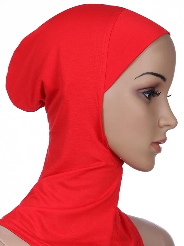 Weiche Unter Schal Hut Kappe Knochen Motorhaube Hijab Islamischen Kopf Tragen Hals Volle Abdeckung Innere Moslemische Dame Elastische Ninja Frauen headwear Caps: 18 Red