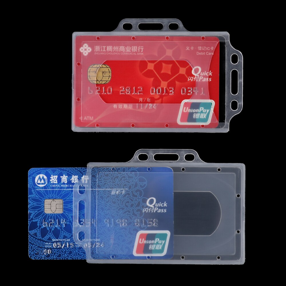 1 PC Acrylic Plastic Multi-use Hard Plastic Badge Work ID Card Holder Protector Cover Case ID Card Holder Useful