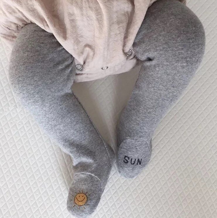 Leggings en coton blanc pour -né, joli pantalon pour bébé garçon et fille de 0 à 24 M, avec dessin animé, printemps automne