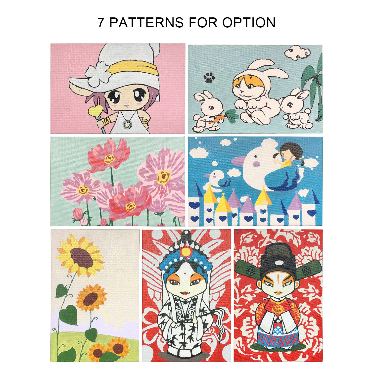 Diy Foto Schilderij Nummers Olieverfschilderij Kit 5.9*3.9 Inch Met Heldere Acryl Pigment Borstel Houten Schildersezel Stand voor Kids