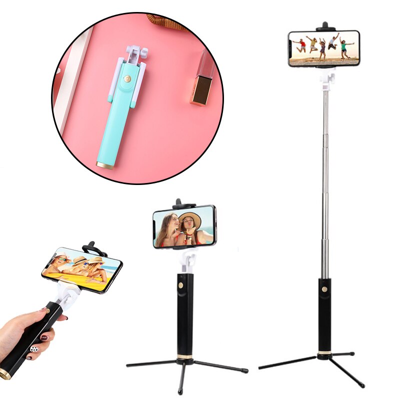 Extendable Handheld Iphone 8 X 7 6s Shutter Remote Mini Tripod selfie stick