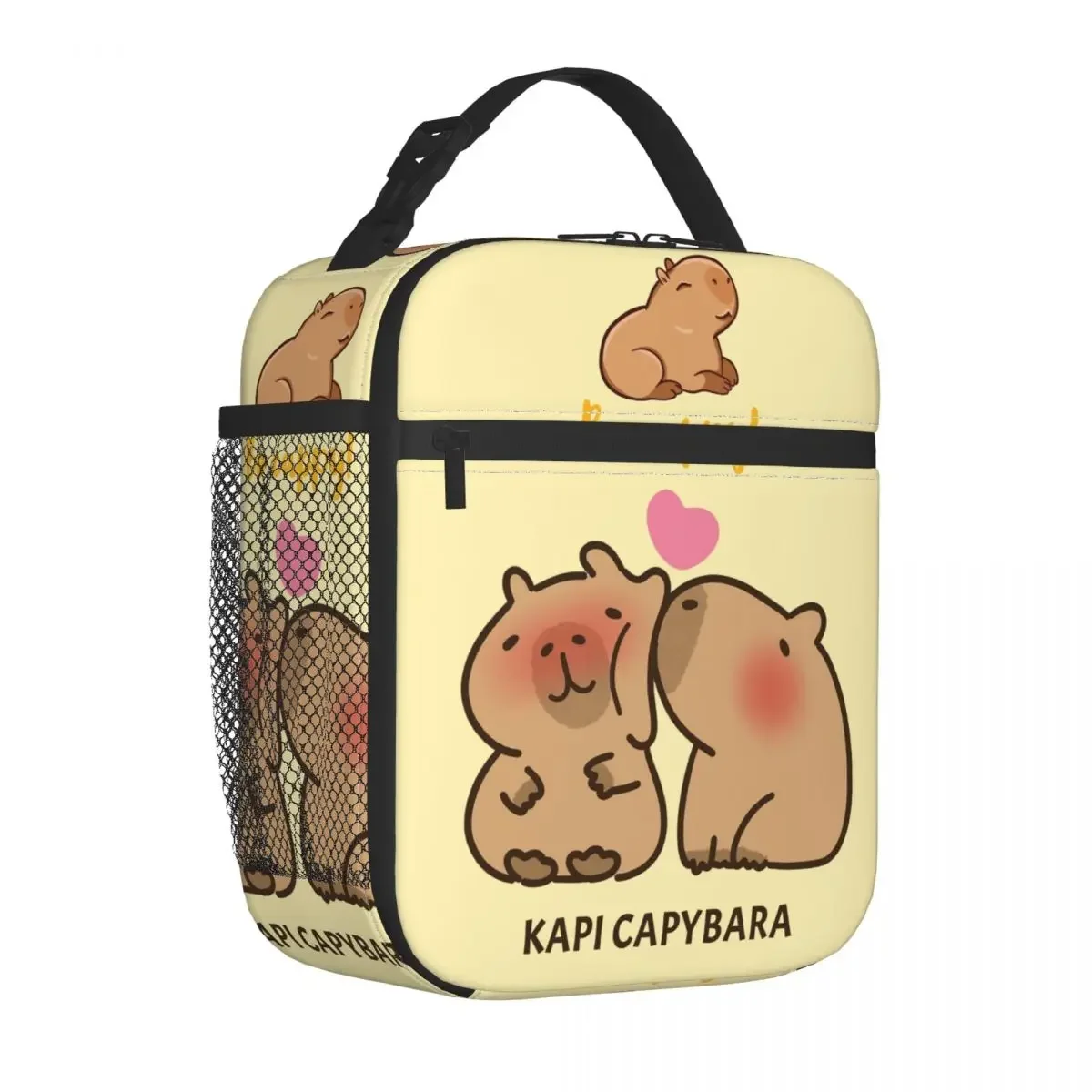 Bee And Capybara Thermal Insulated Lunch Bags for Travel Bee Cappy Reusable Food Container Bags Cooler Thermal Lunch Boxes