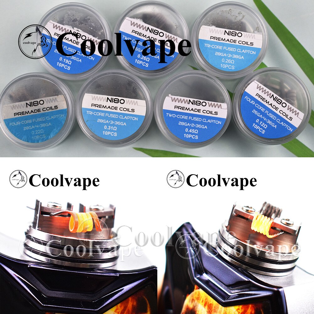 Wolf Coolvape NI80 bobine prefabbricate Clapton ad alta densità bobina Premade per filo di riscaldamento Mod atomizzatore rta e-cig RDA RTA da 510 fili