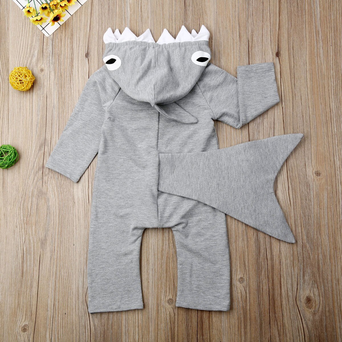 Herbst Winter Kinder Baby Jungen Shark Hoodies Kostüm Lange Ärmel Reißverschluss Strampler Overall Kleinkind Infant Jungen Kleidung Outfits