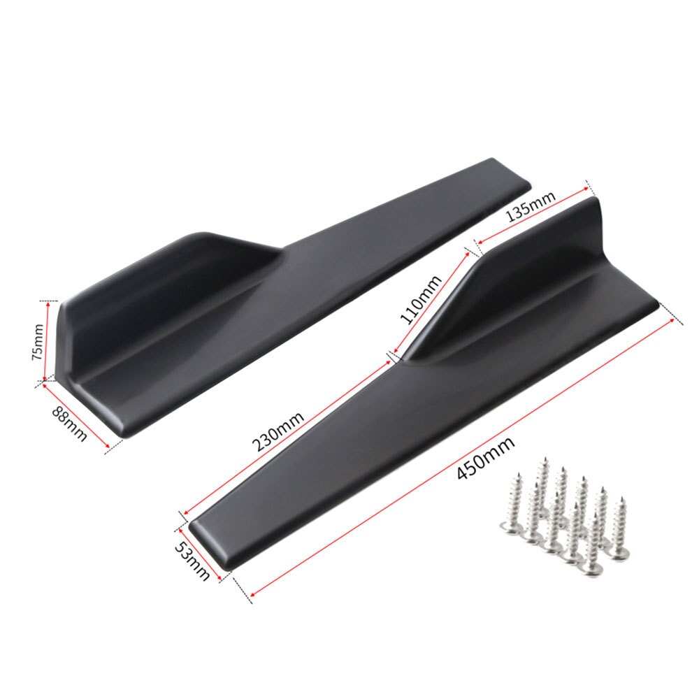 45cm universella bilkaross sidokjol rocker splitters strakes förlängning splitters gjutning trim bilskydd tillbehör